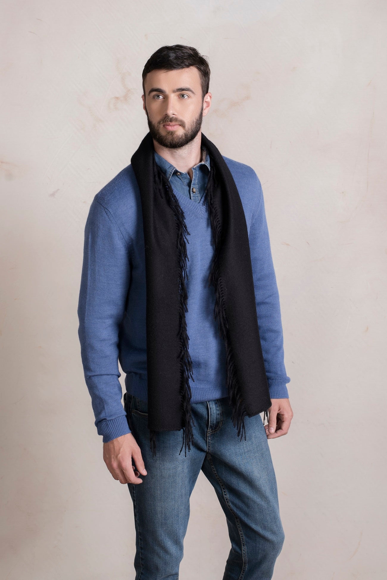 Pie Scarf Baby Alpaca Color Black