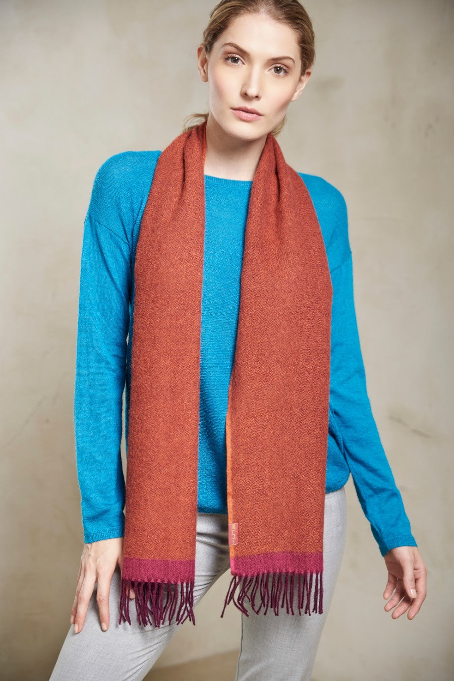 Pera Naranja Scarf Baby Alpaca Color Orange