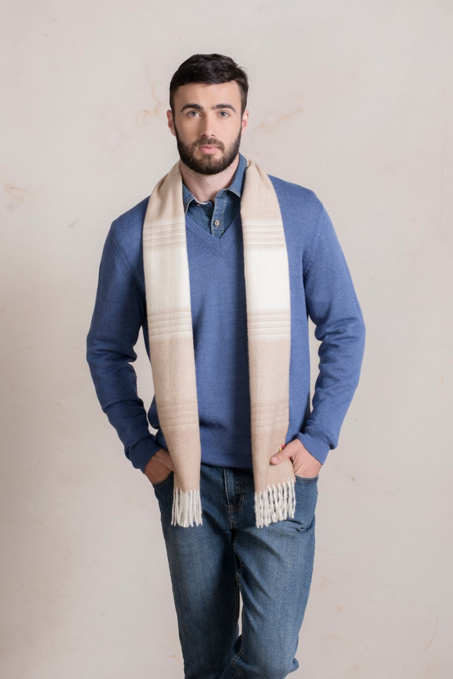 Bufanda Rap Baby Alpaca Color Beige
