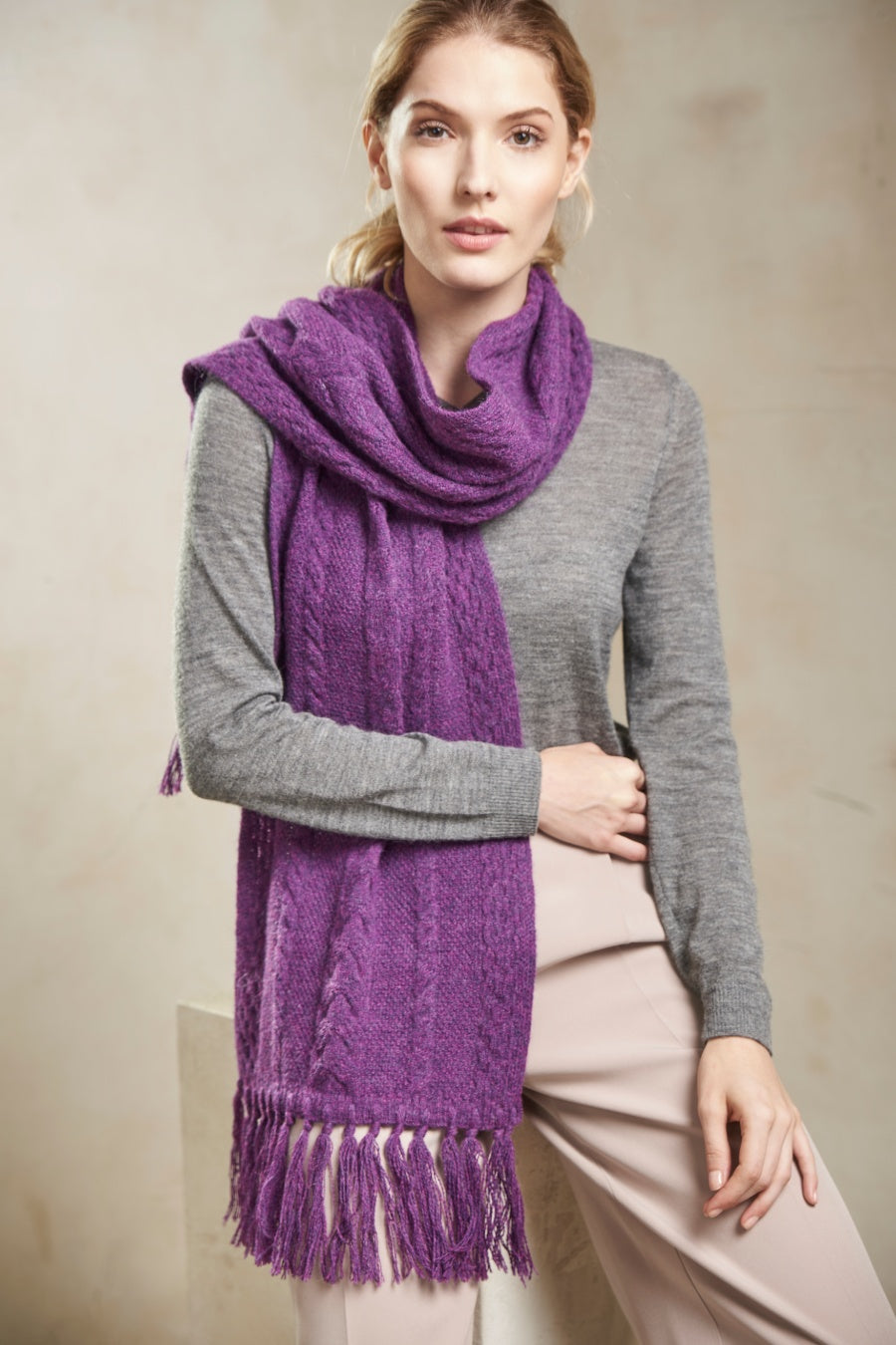 Otilia Scarf Baby Alpaca Color Petunia