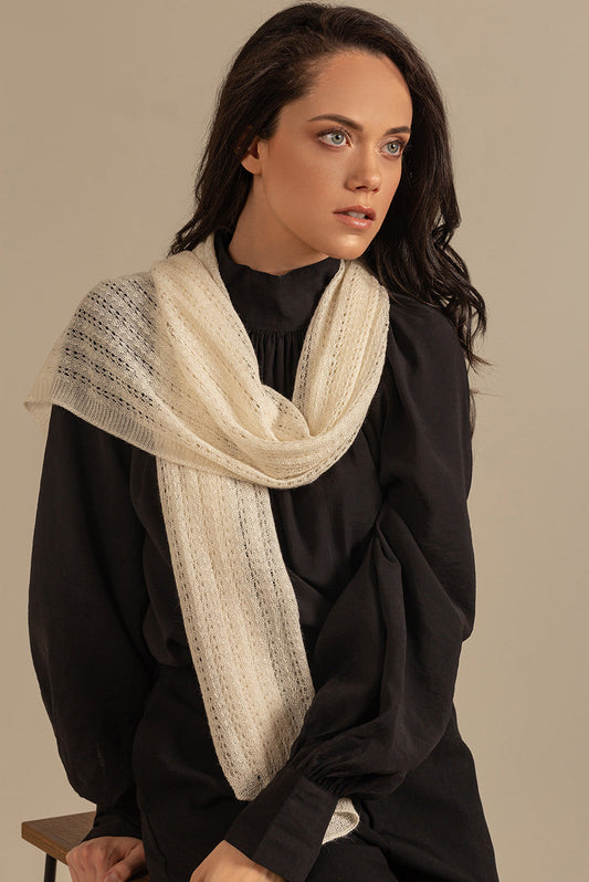 Brisa Bufanda Alpaca 16 Colores Crudo