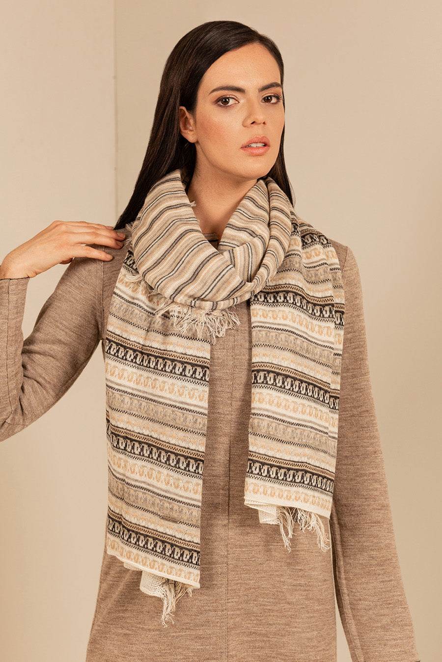 Pluma Scarf Baby Alpaca Color Natural