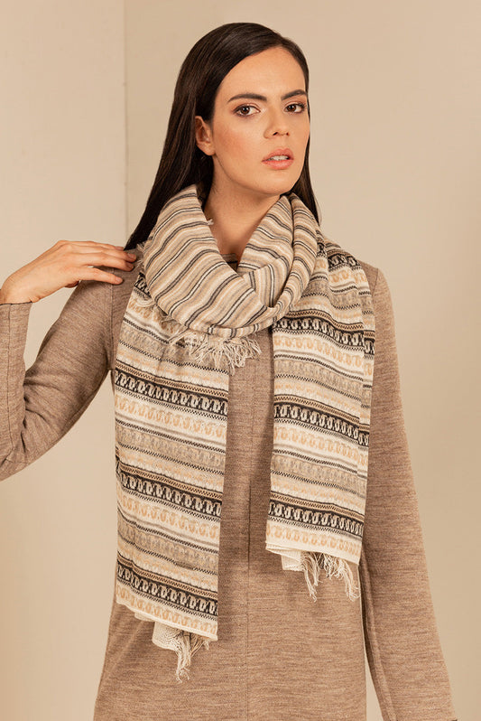 Bufanda Pluma Baby Alpaca Color Natural