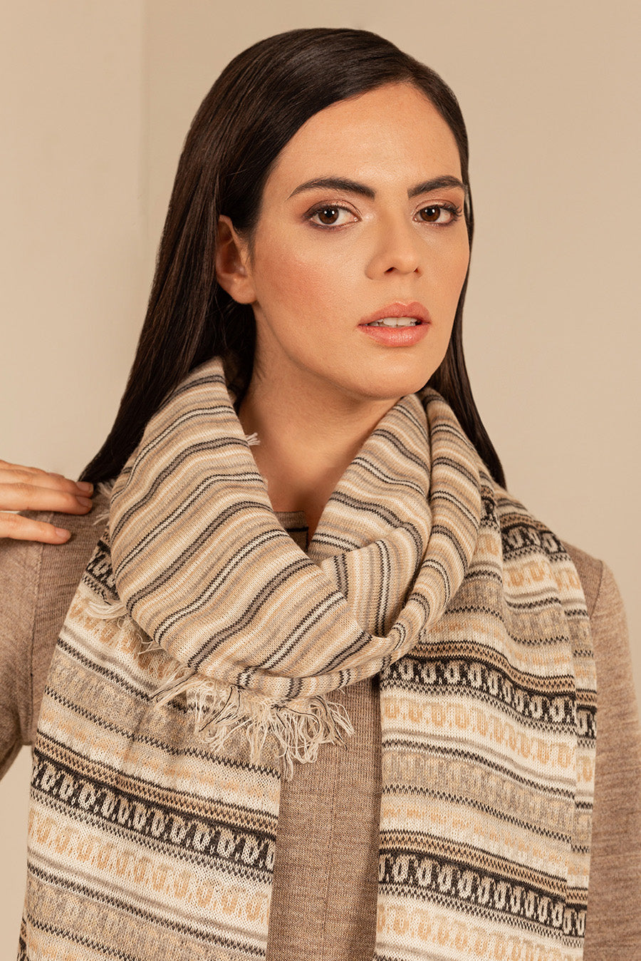 Pluma Scarf Baby Alpaca Color Natural