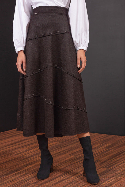 Falda Budapest Alpaca Color Negro Negro