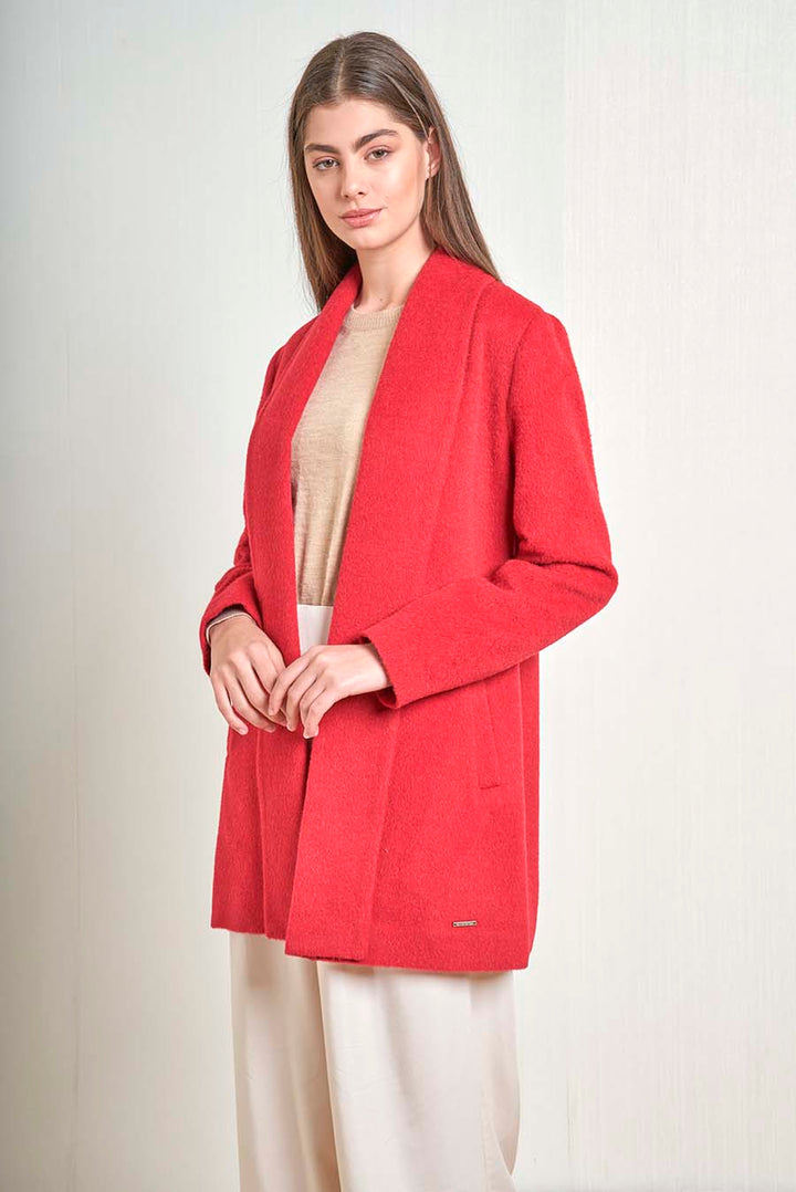 Abrigo Corto Swing Baby Alpaca Color Rojo