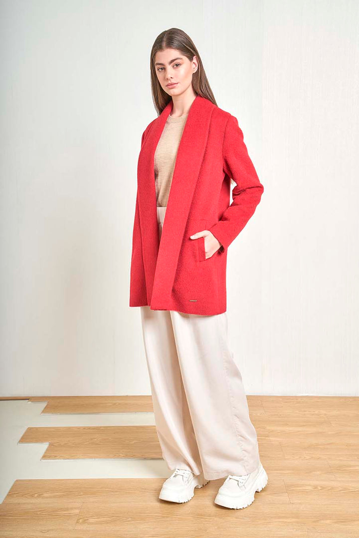 Abrigo Corto Swing Baby Alpaca Color Rojo