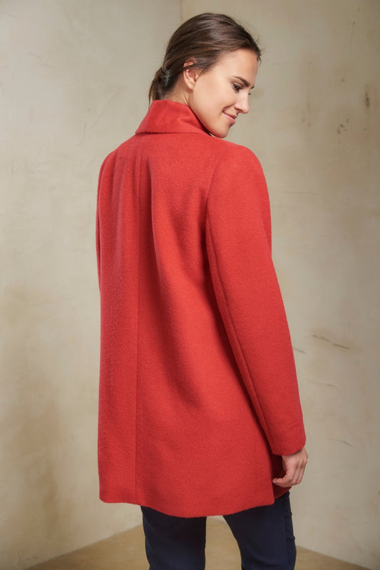 Abrigo Corto Swing Baby Alpaca Color Escarlata
