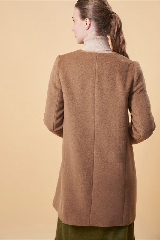 Abrigo Uazu Baby Alpaca y Lana Color Camel