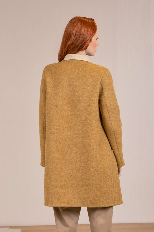 Abrigo Vanucci Baby Alpaca Color Curry&amp;Crema