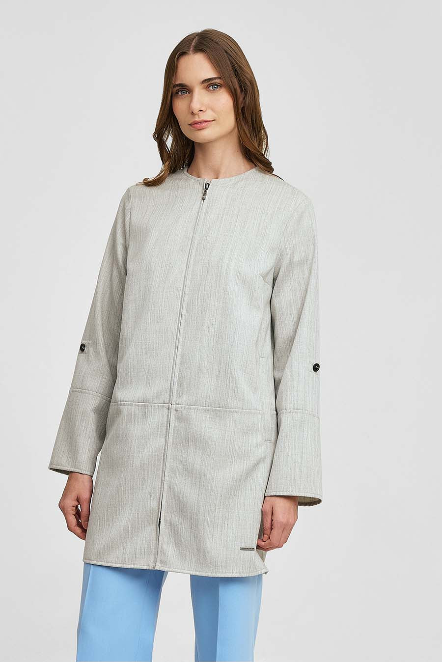 Window Coat Baby Alpaca Color Grey