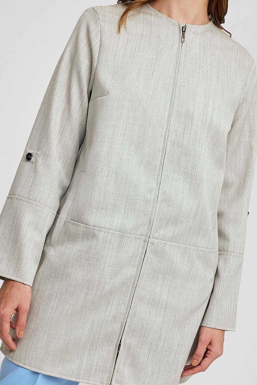 Window Coat Baby Alpaca Color Grey