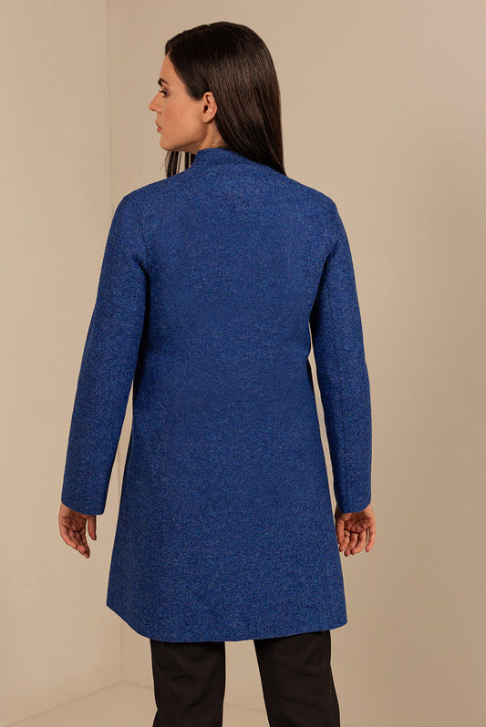 Abrigo Ibis de alpaca y lana color piedra azul
