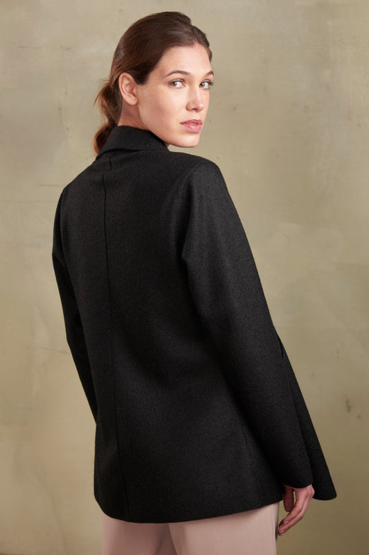 Abrigo Sixtine Alpaca &amp; Lana Color Negro