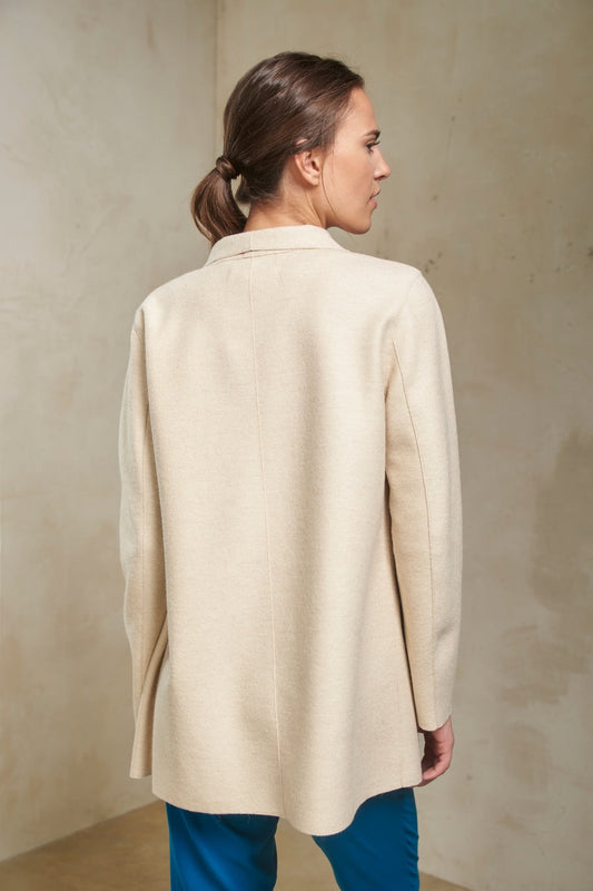 Abrigo Solena de Alpaca y Lana Color Piel de Venado