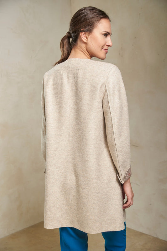 Abrigo Savannah de Alpaca y Lana Color Sabbia