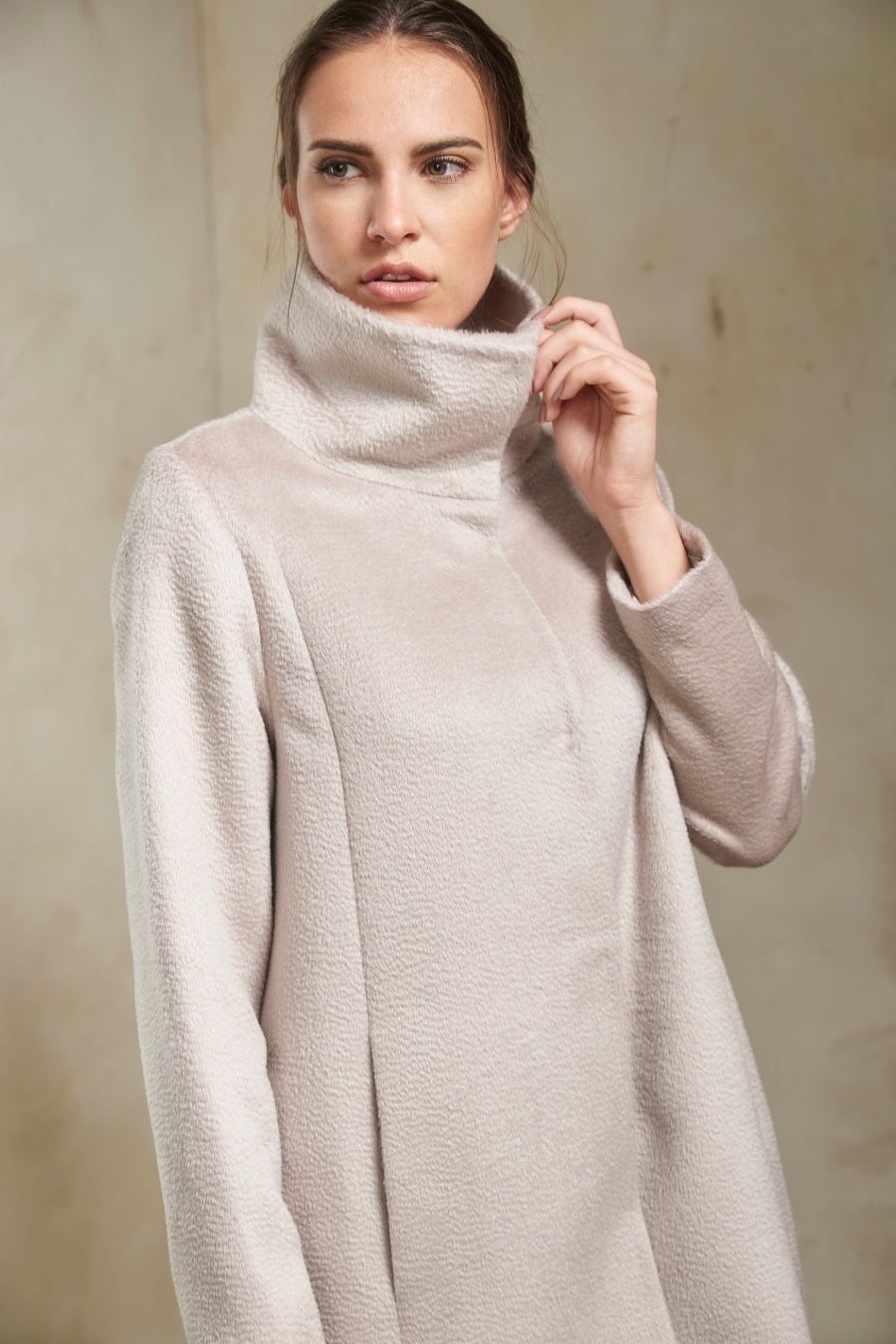 Zafira Coat Baby Alpaca Color Talco