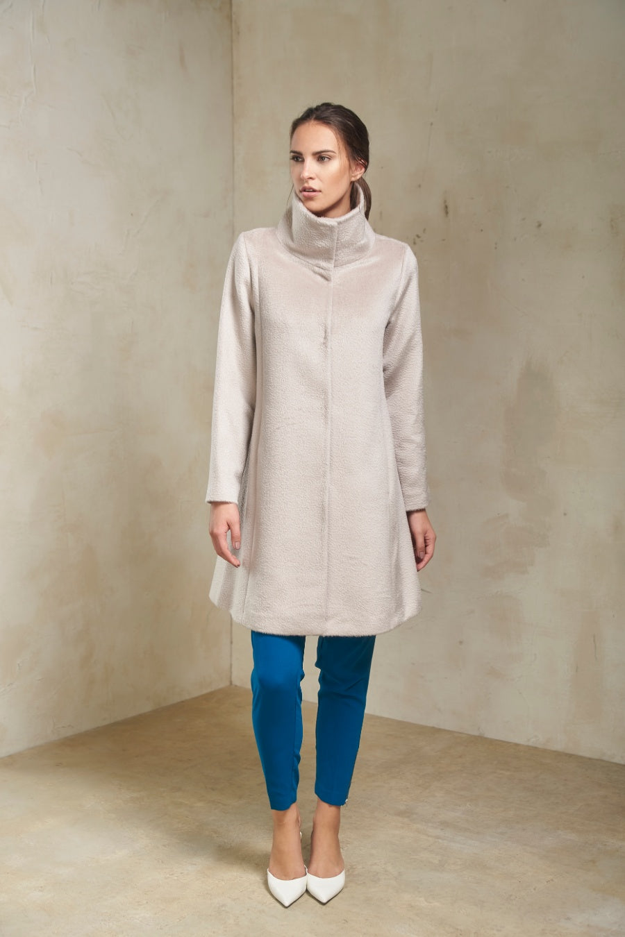 Zafira Coat Baby Alpaca Color Talco