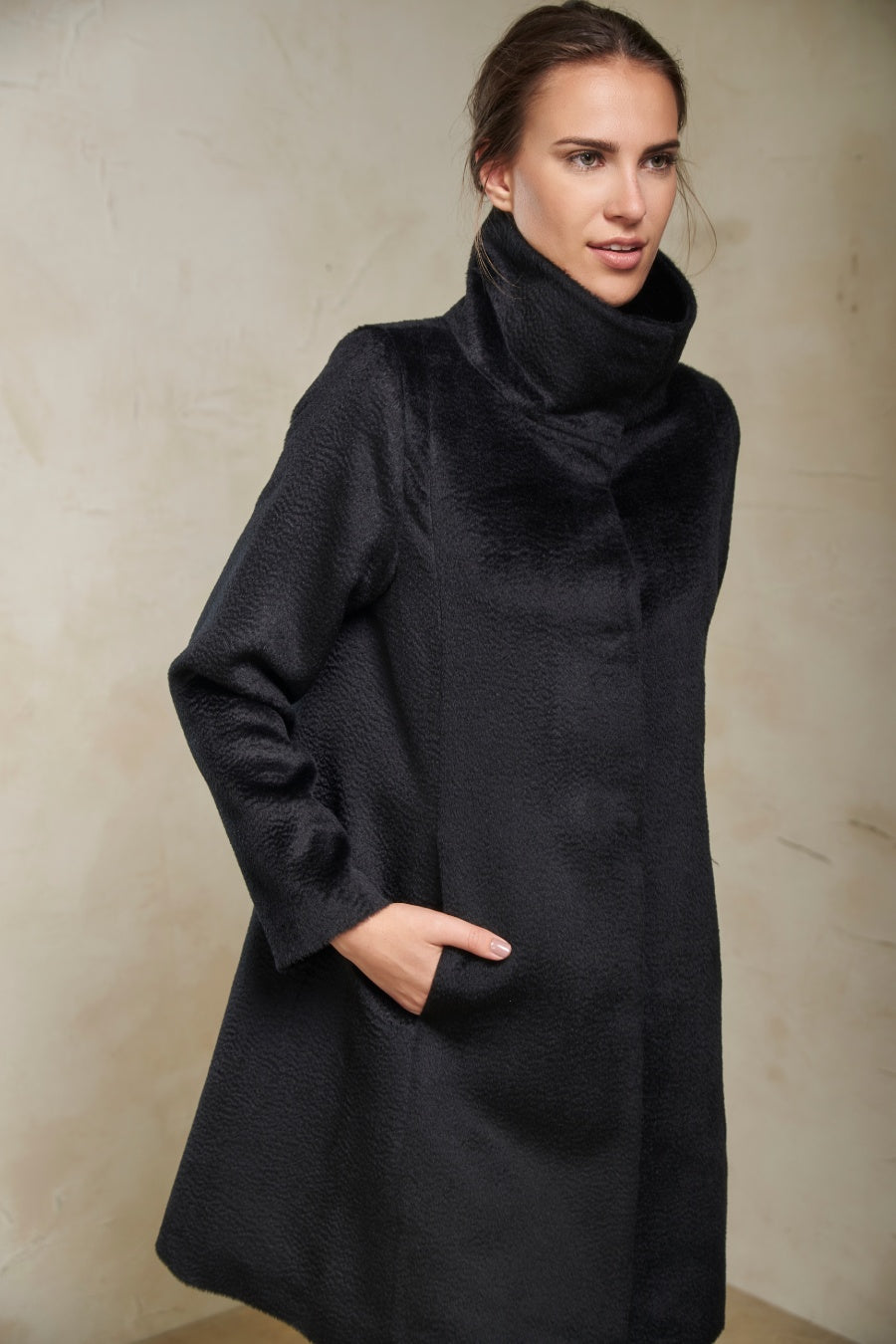 Zafira Coat Baby Alpaca Color Black