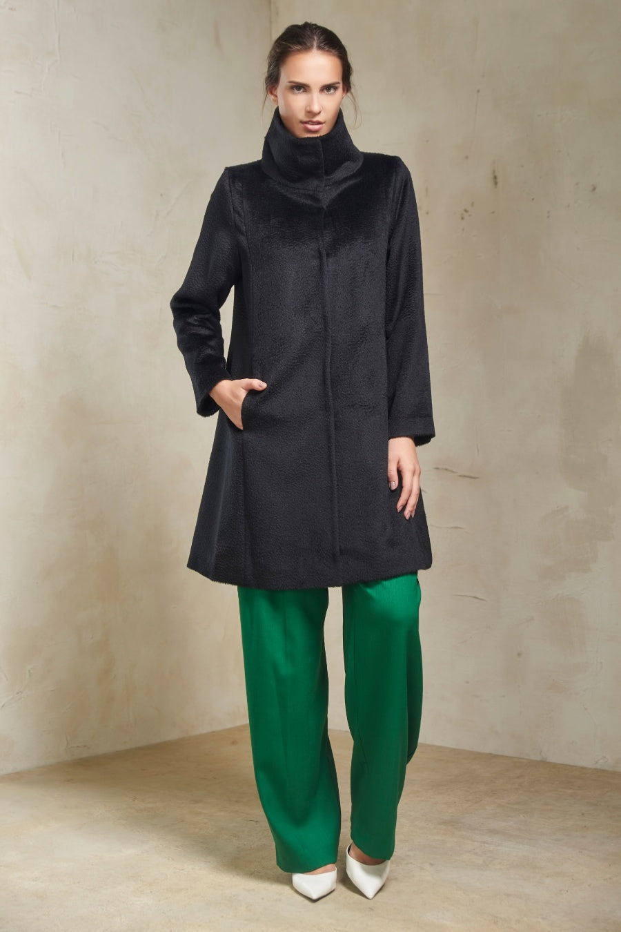 Zafira Coat Baby Alpaca Color Black