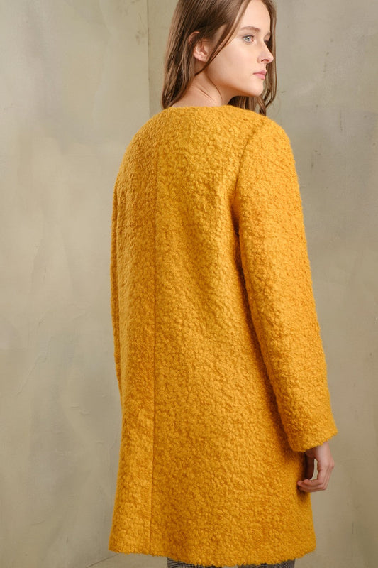 Abrigo Tranvia Alpaca Suri &amp; Lana Color Amarillo