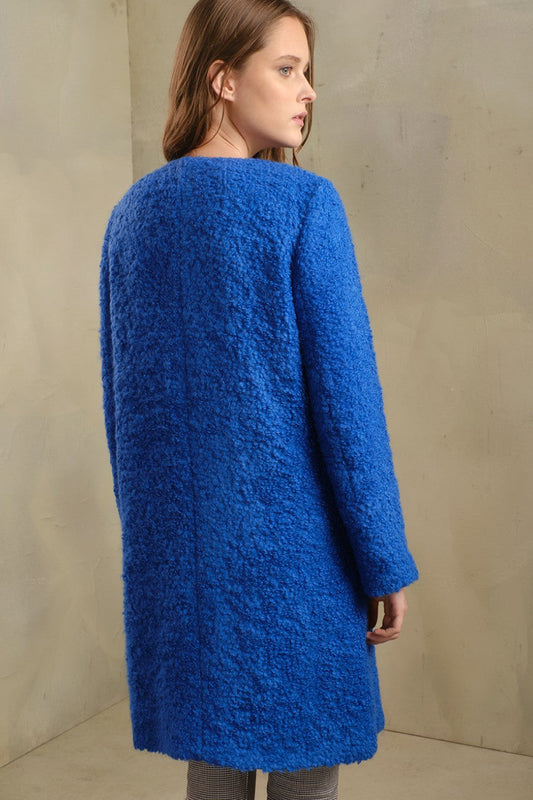 Abrigo Tranvia Alpaca Suri &amp; Lana Color Azul