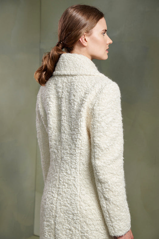 Abrigo Tasty de Alpaca Suri y Lana Color Crudo