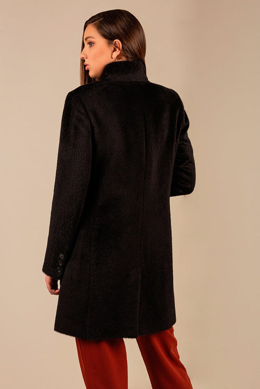 Usted Abrigo Baby Alpaca Suri Color Negro