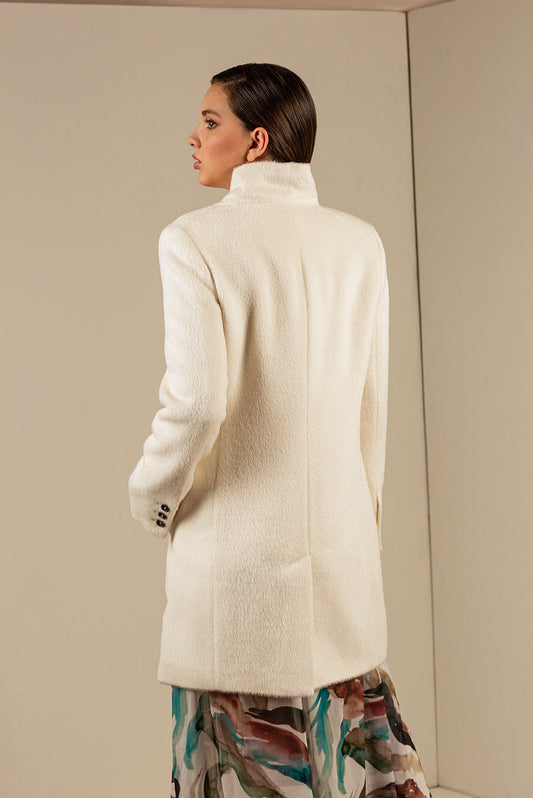 Usted Abrigo Baby Alpaca Suri Color Crudo