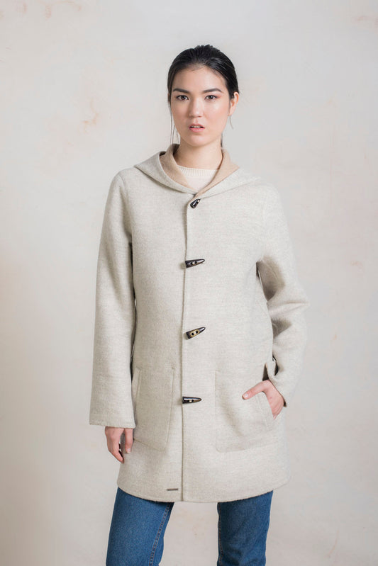 Abrigo Anastasia Baby Alpaca y Lana Color Chanterelle y Luna