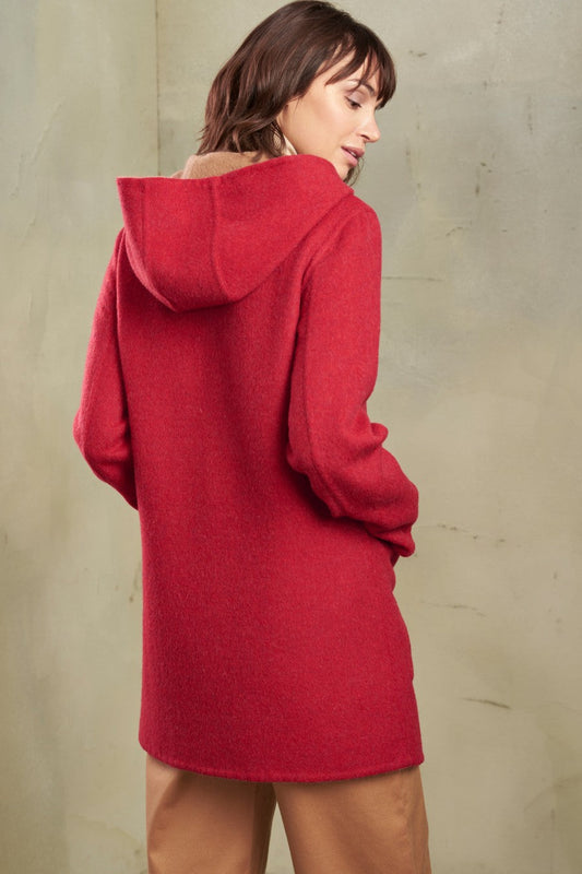 Abrigo Anastasia Baby Alpaca y Lana Color Rojo y Camel