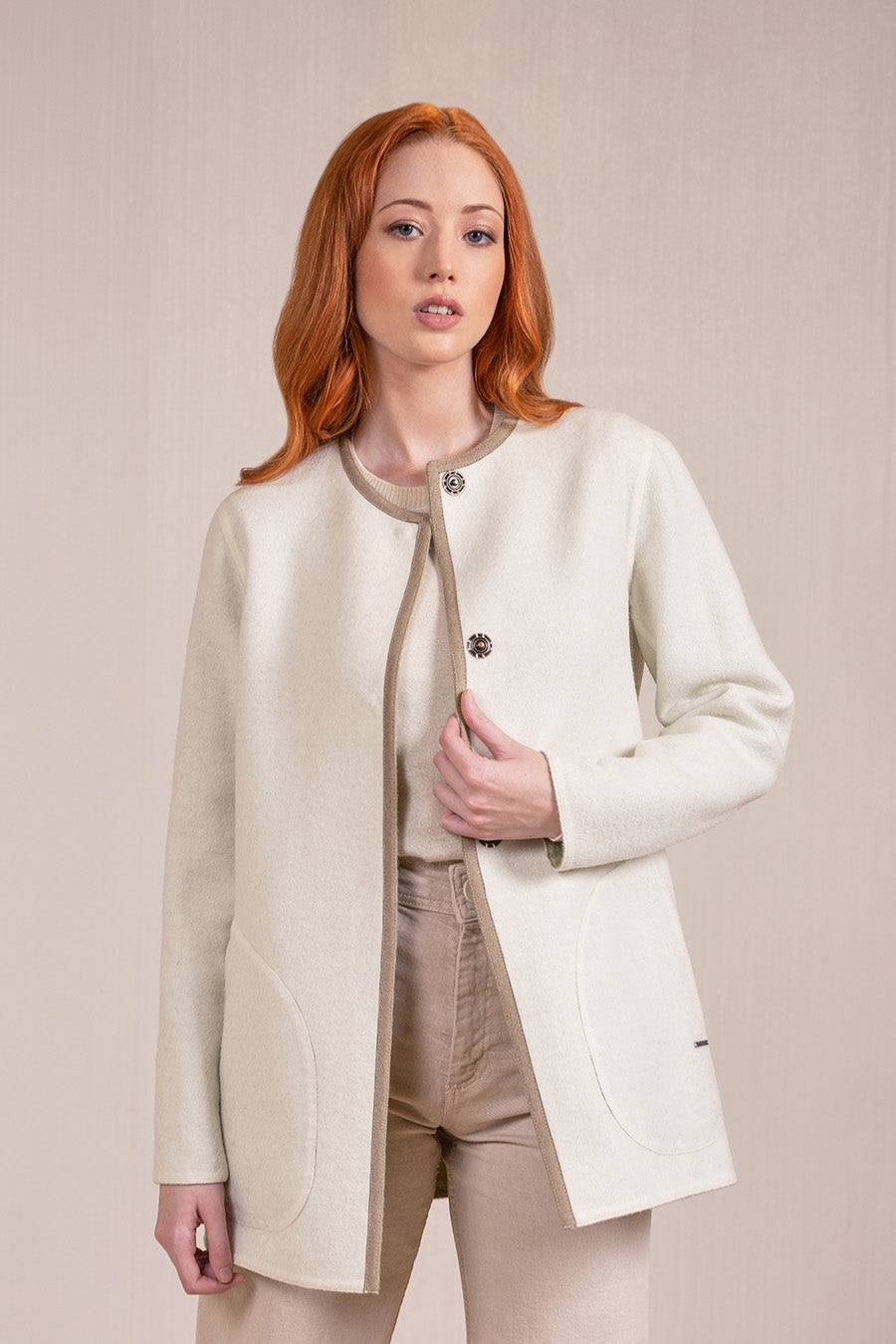 Volvera Coat Baby Alpaca & Wool Color Ecru