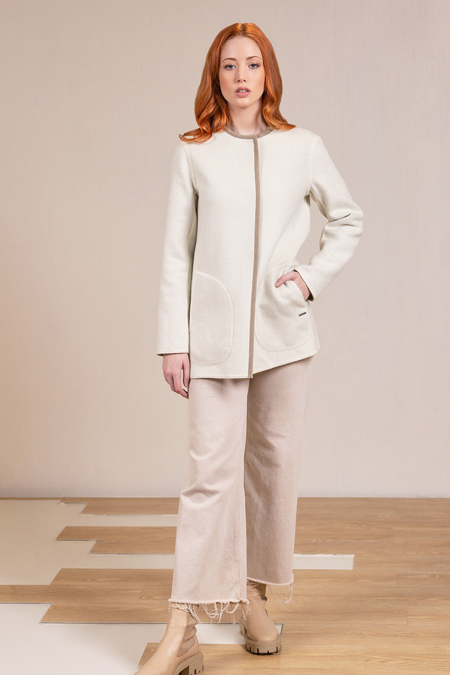 Volvera Coat Baby Alpaca & Wool Color Ecru