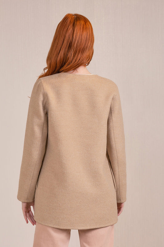 Abrigo Valencia Baby Alpaca &amp; Lana Color Cornetto