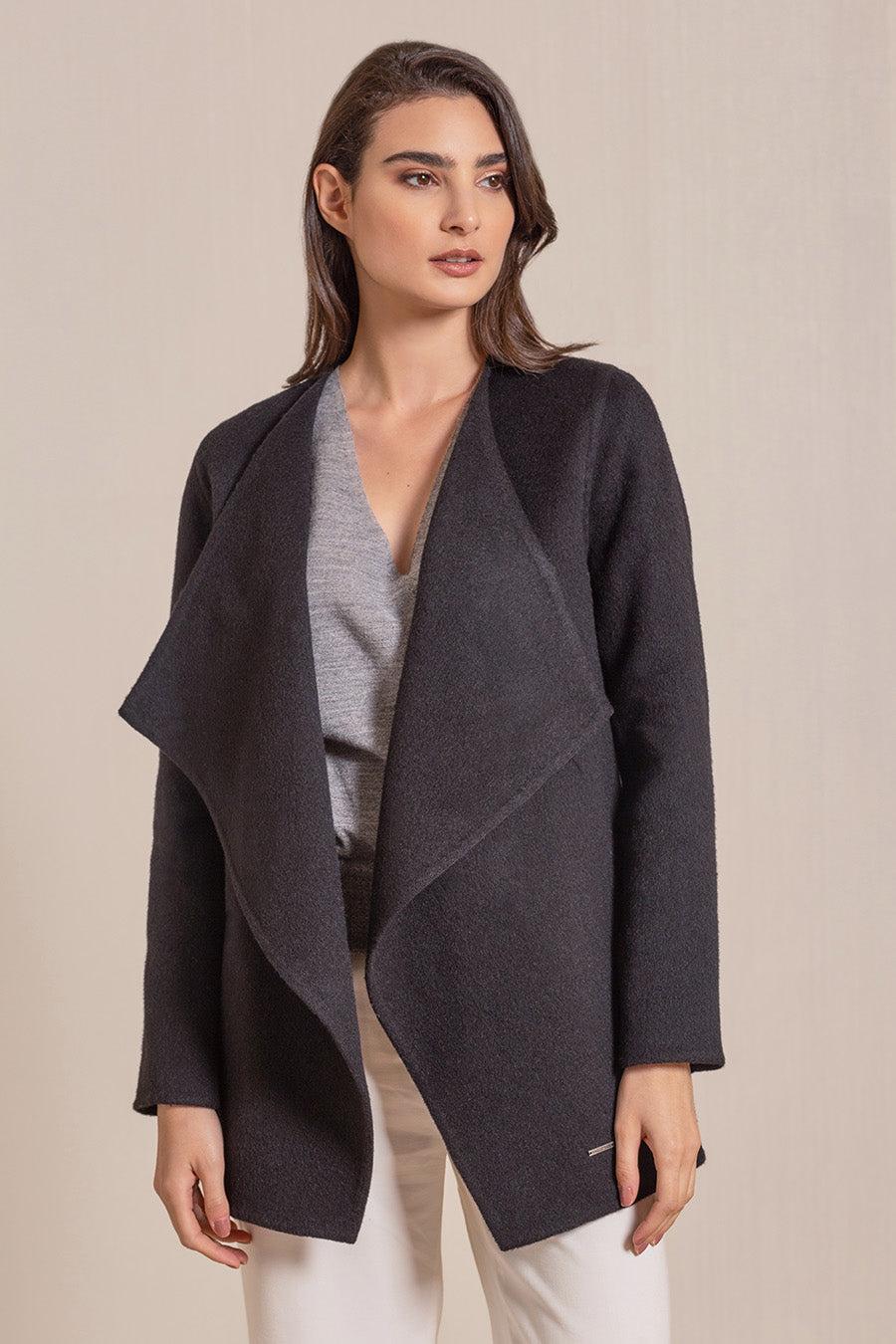 Valencia Coat Baby Alpaca & Wool Color Black