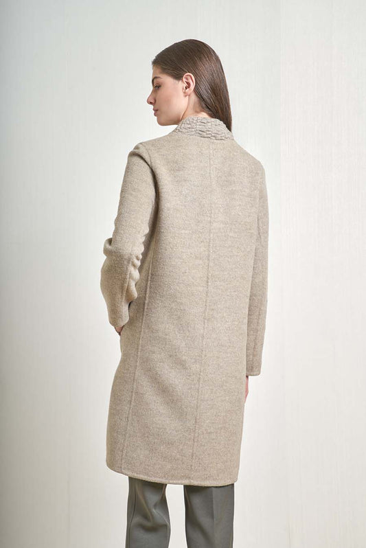 Abrigo Vanadis Baby Alpaca y Lana Color Arena