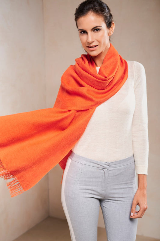 Mantón Aurora Baby Alpaca Color Naranja