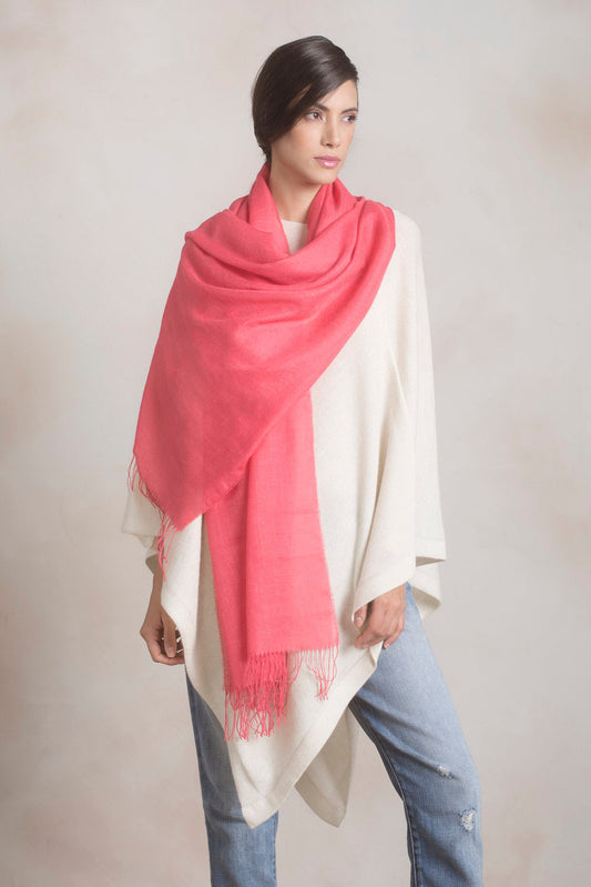 Chal Japones Baby Alpaca Color Rosa
