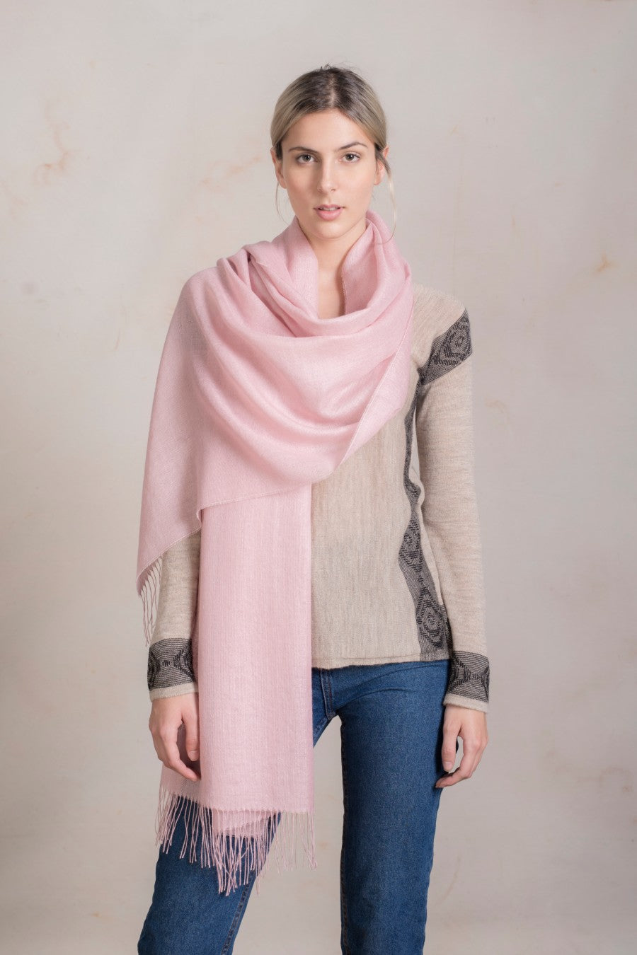 Japones Pink Claro Shawl Baby Alpaca Color Light Pink