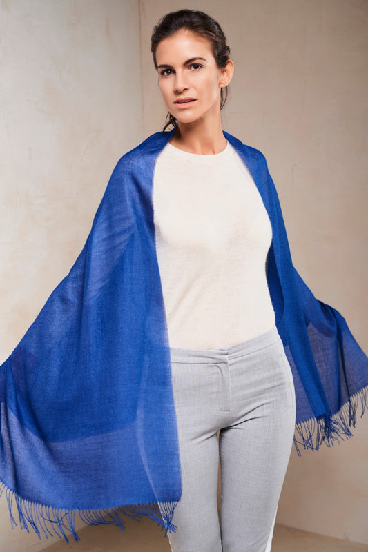 Mantón Japonés Baby Alpaca Color Azul