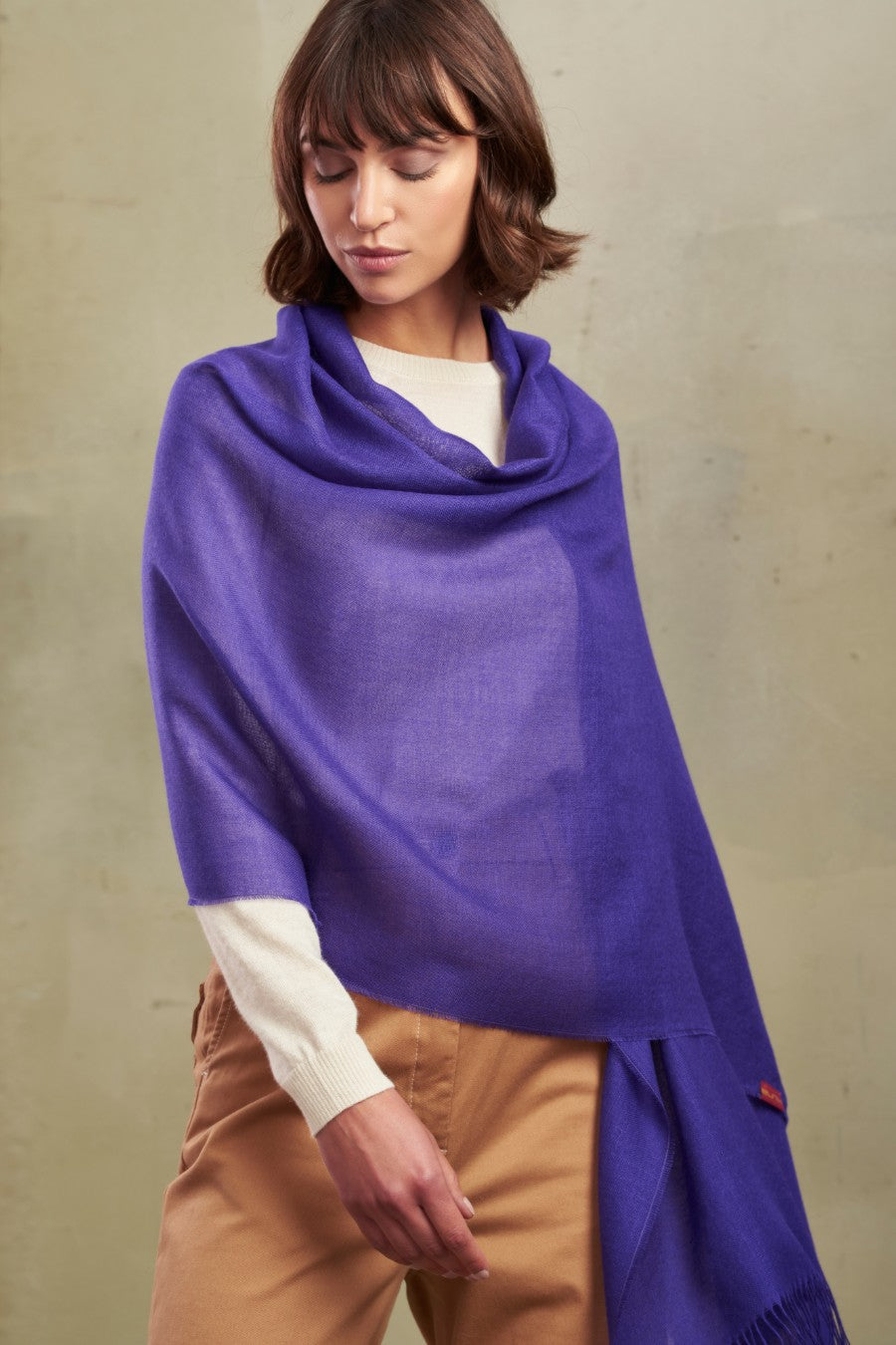 Japones Morado Shawl Baby Alpaca Color Purple