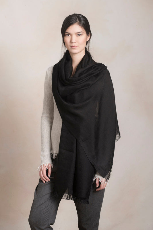 Chancay - 16 Chal Royal Alpaca &amp; Seda Color Negro
