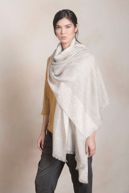 Chancay - 6 Chales Baby Alpaca Color Blanco