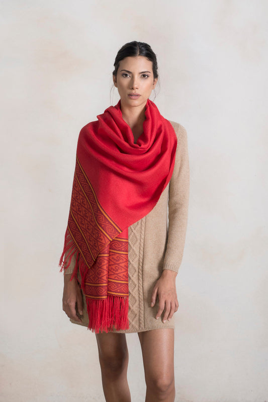 Chancay - 11 Chales Baby Alpaca Color Rojo