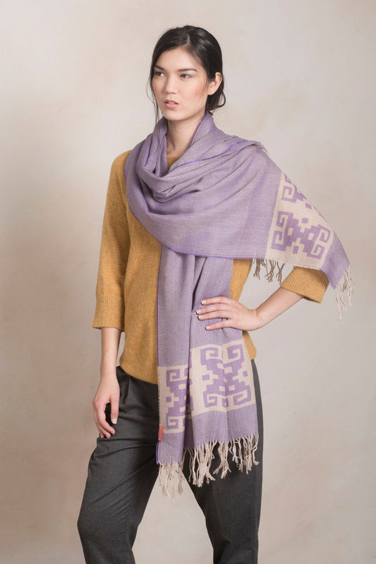 Chancay - 13 Mantón Baby Alpaca Color Morado