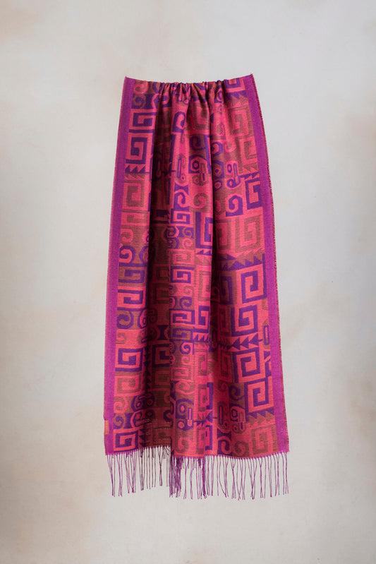 Huari - 3 Mantones Baby Alpaca Color Fucsia