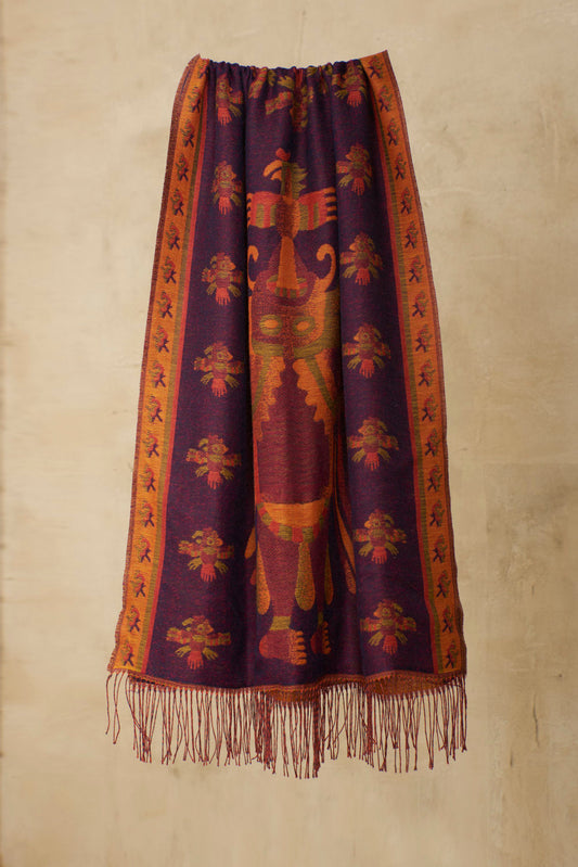 Nazca - 10 Mantón Baby Alpaca Color Guinda