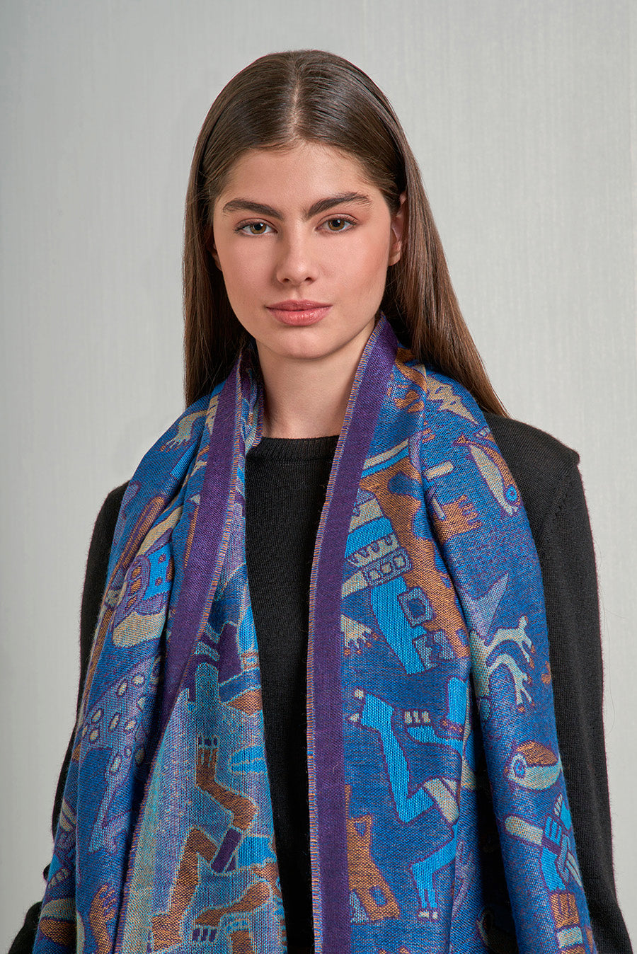 Nazca - 12 Chales Baby Alpaca Color Azul
