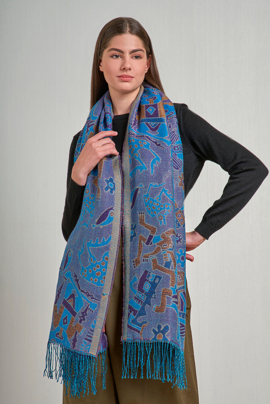 Nazca - 12 Chales Baby Alpaca Color Azul