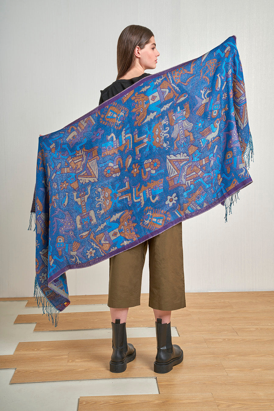Nazca - 12 Chales Baby Alpaca Color Azul